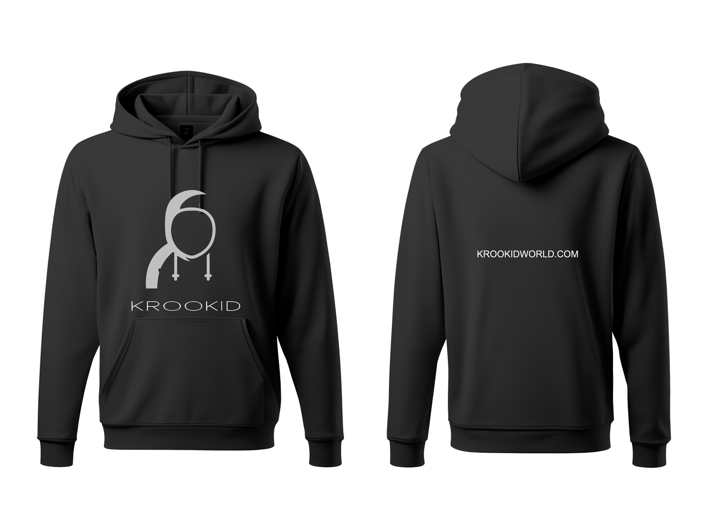 Krookid Signature Hoodie Single Stripe Silver