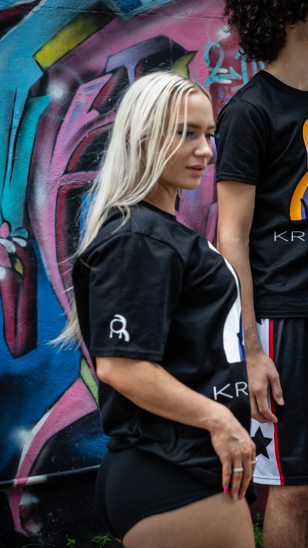 Krookid Signature Tee Dual Stripe Mavericks White and Dark Blue - Short sleeve T-shirt