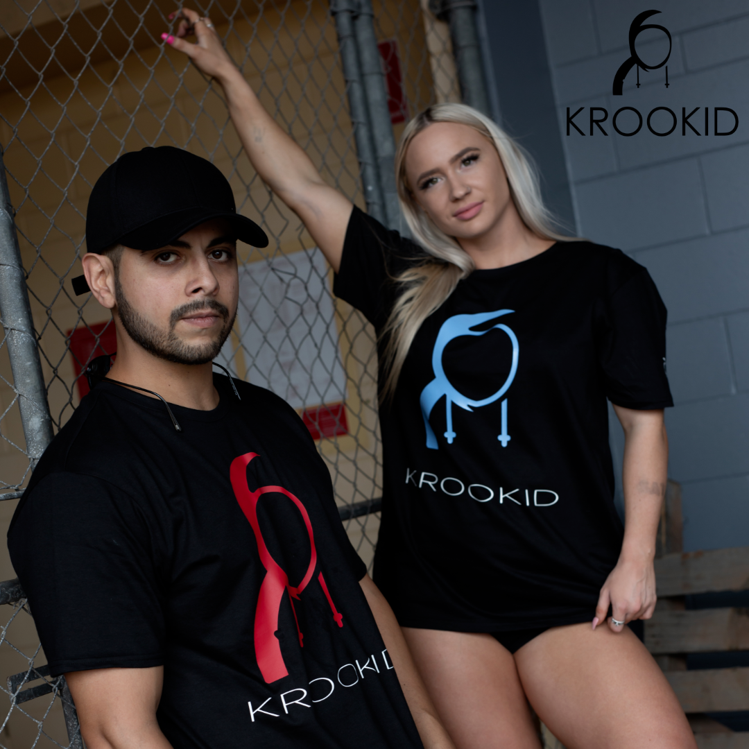 Krookid Signature Tee Single Stripe Red - Short sleeve T-shirt
