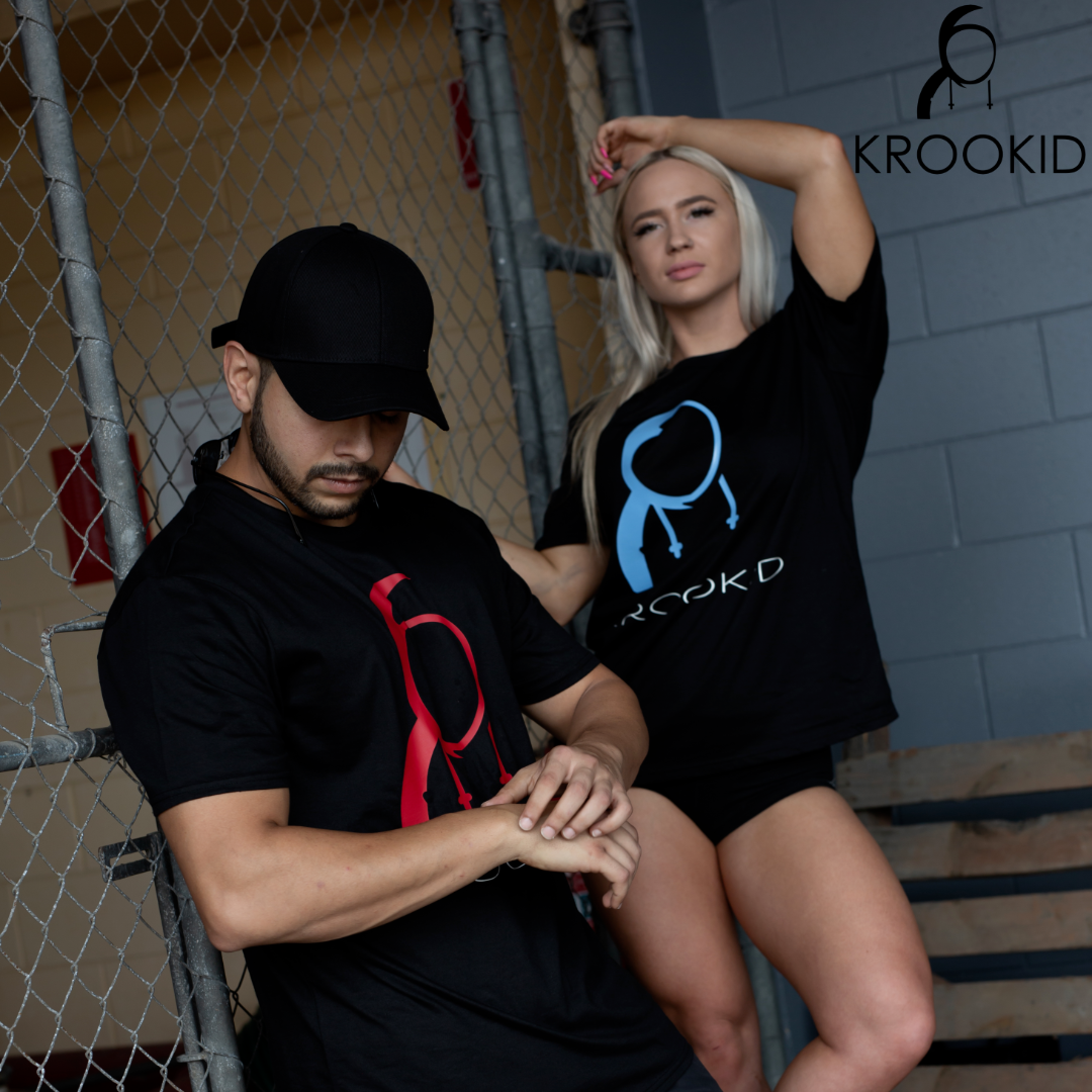 Krookid Signature Tee Single Stripe Red - Short sleeve T-shirt