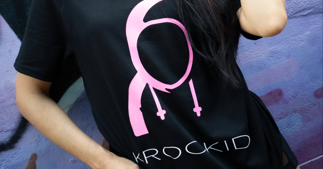 Krookid Signature Tee Single Stripe Pink - Short sleeve T-shirt