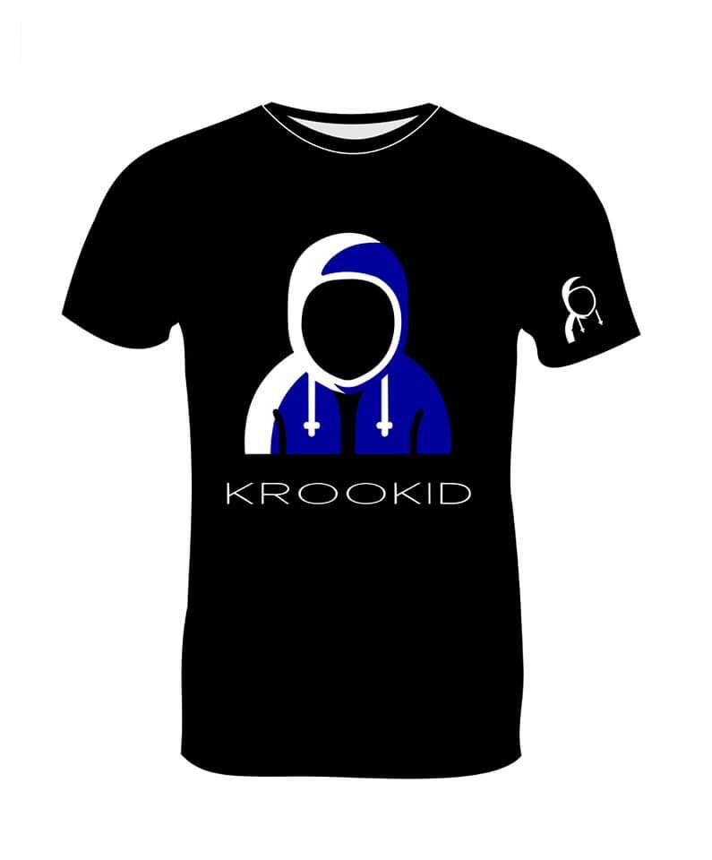 Krookid Signature Tee Dual Stripe Mavericks White and Dark Blue - Short sleeve T-shirt