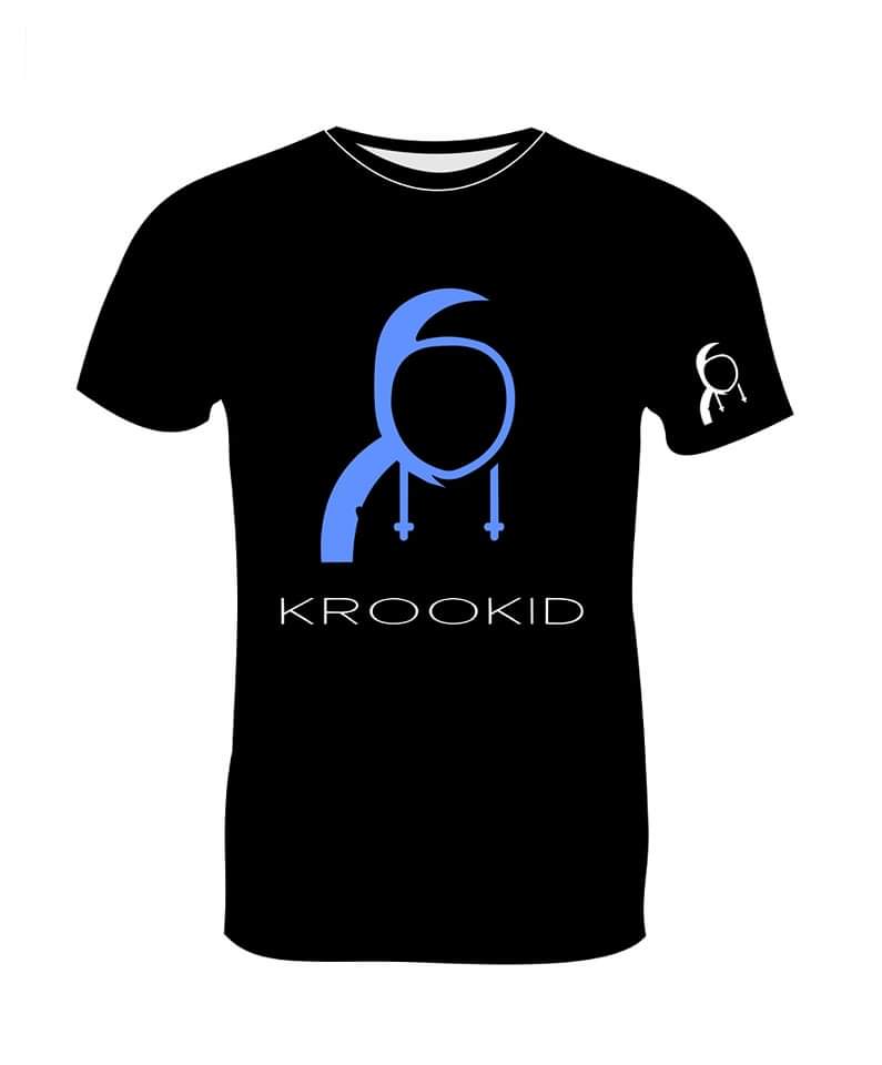 Krookid Signature Tee Single Stripe Light Blue - Short sleeve T-shirt