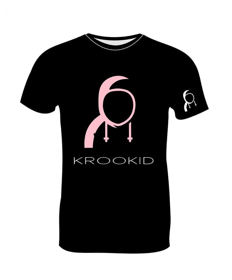 Krookid Signature Tee Single Stripe Pink - Short sleeve T-shirt
