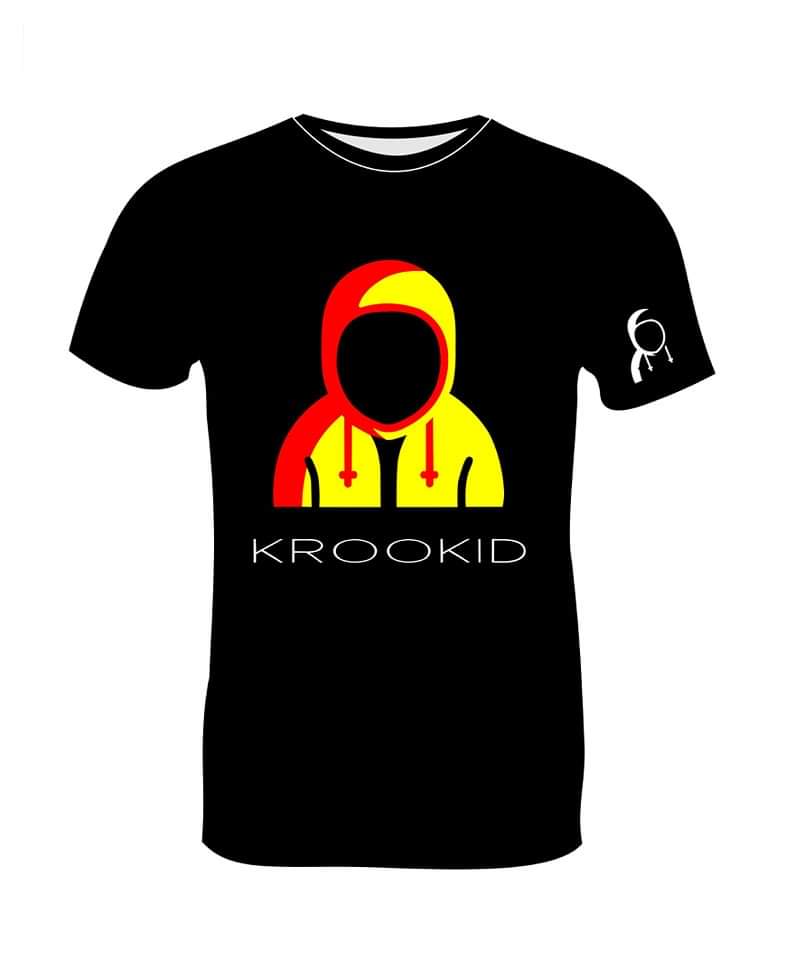 Krookid Signature Tee Dual Stripe Red and Yellow - Short sleeve T-shirt