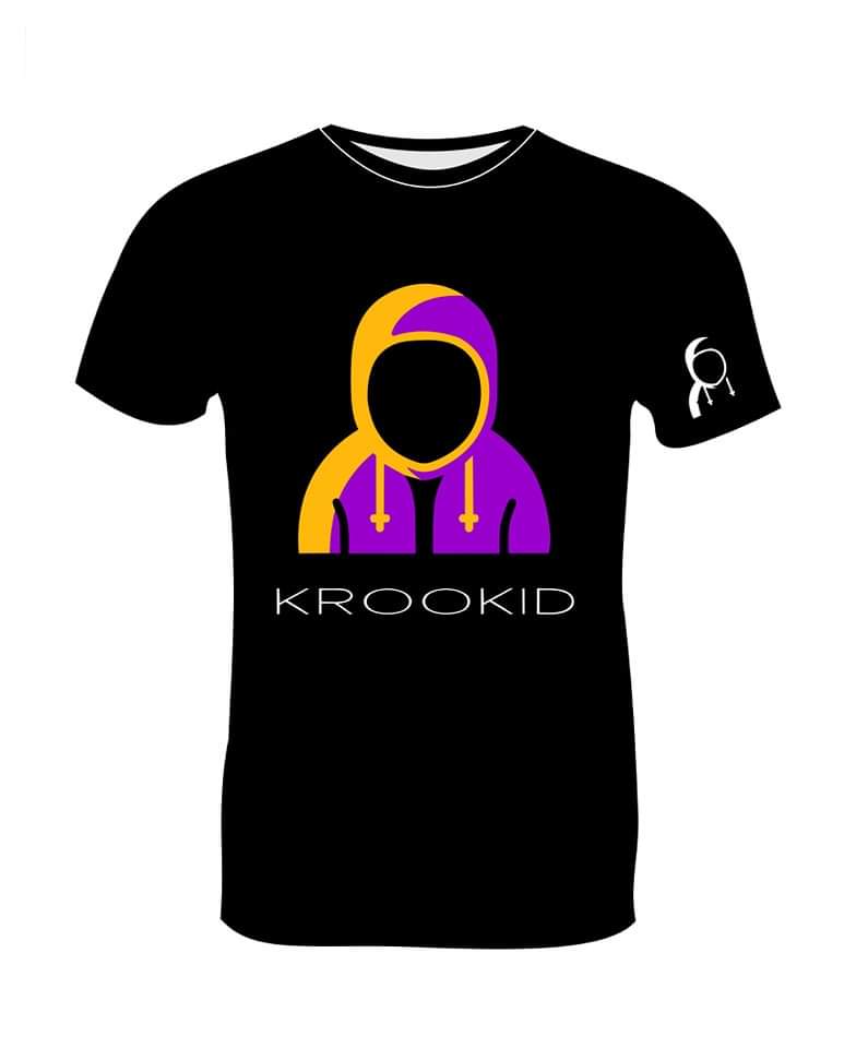 Krookid Signature Tee Dual Stripe Lakers Yellow and Purple - Short sleeve T-shirt