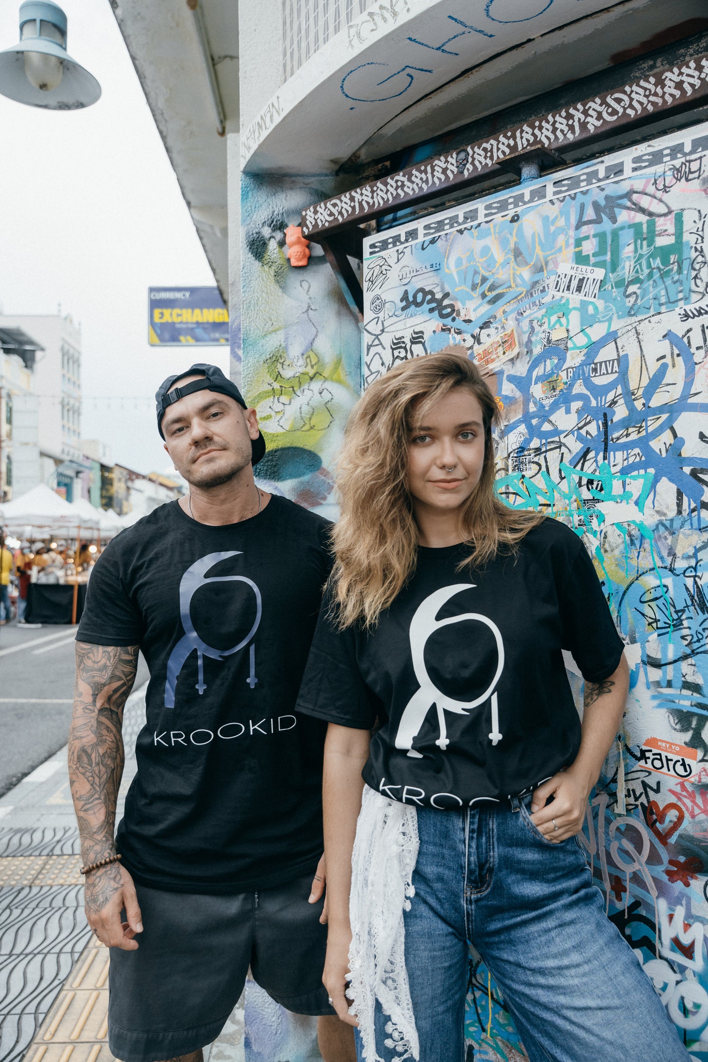 Krookid Signature Tee Single Stripe White - Short sleeve T-shirt