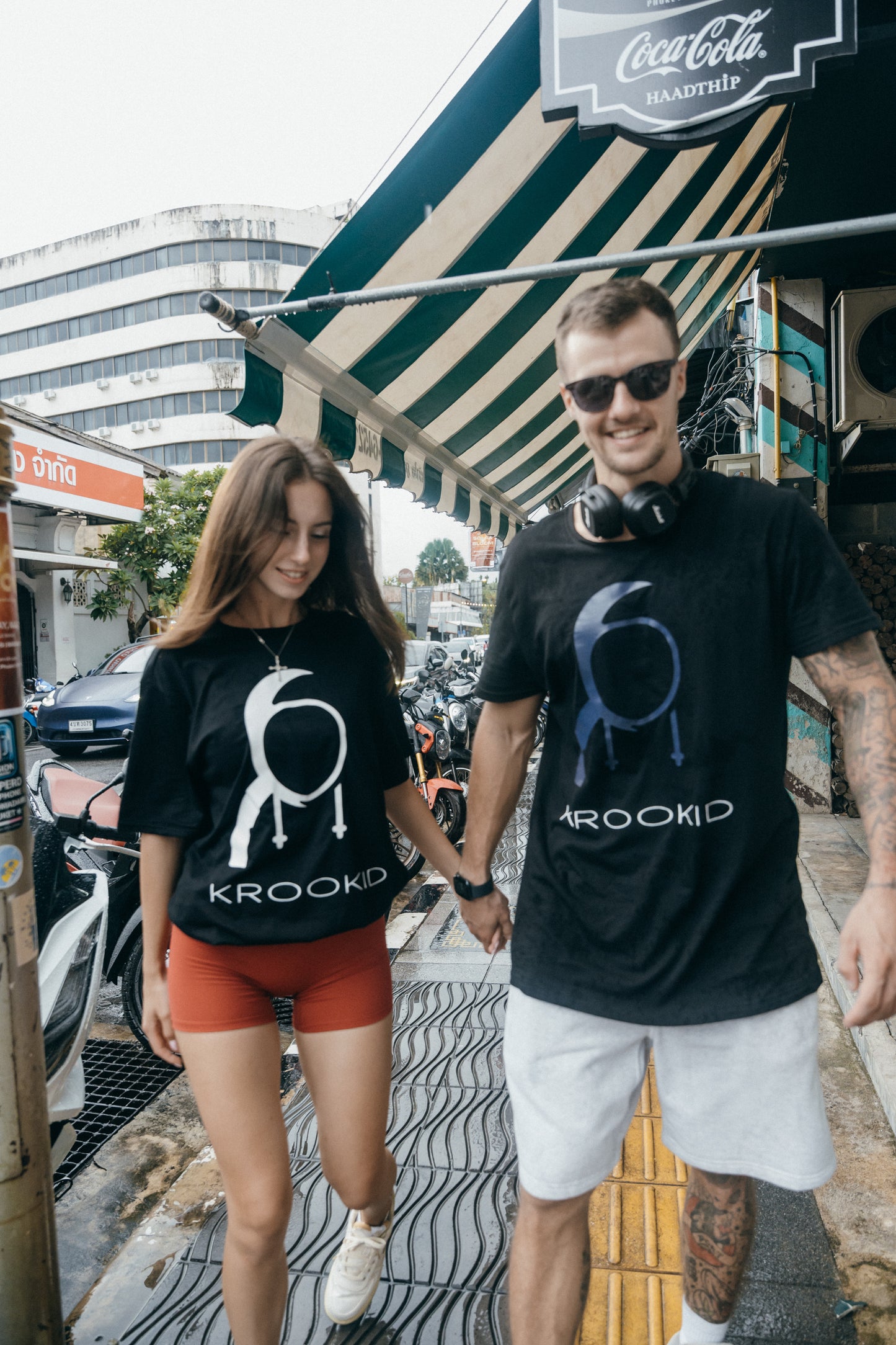 Krookid Signature Tee Single Stripe White - Short sleeve T-shirt