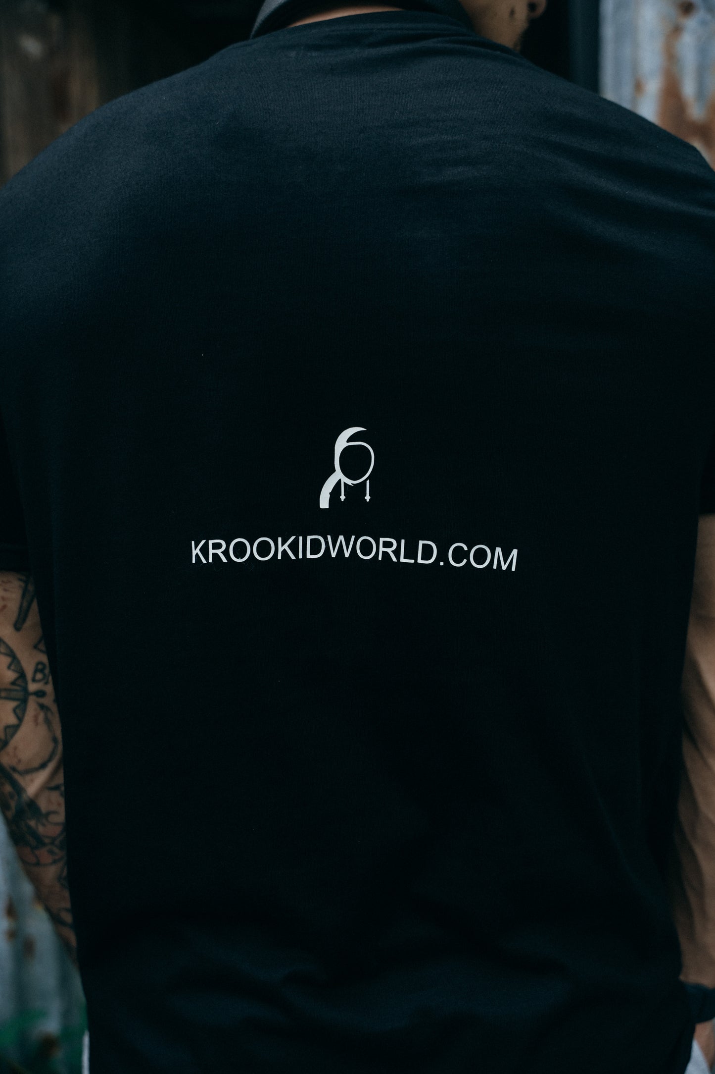 Krookid Signature Tee Dual Stripe White and Sky Blue - Short sleeve T-shirt