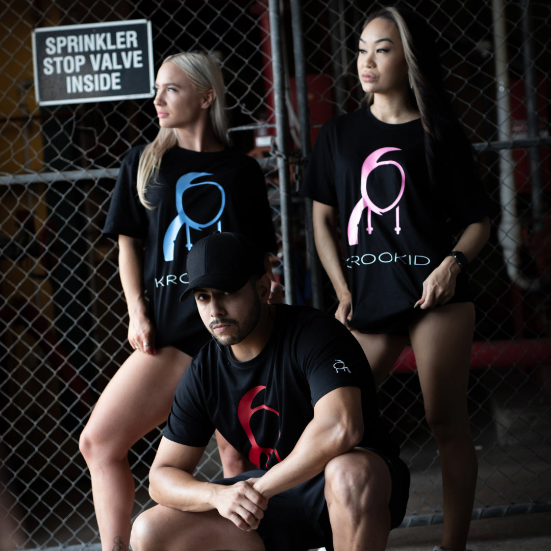 Krookid Signature Tee Single Stripe Pink - Short sleeve T-shirt